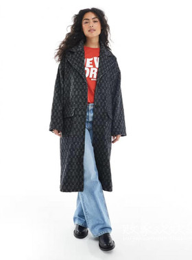 英国代购正品10.07 2025潮流导向 女装新款 翻领花色长款百搭大衣