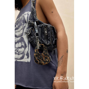 英国代购正品10.15 BDG Flo Mini Bag Keyring 豹纹零钱包钥匙扣