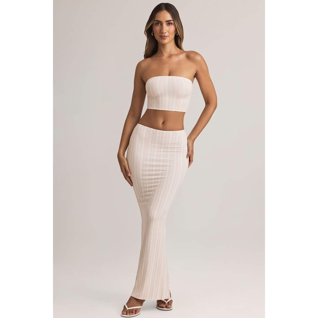 英国代购正品05.16 名品ohpolly 女装新款 时尚条纹修身半身裙