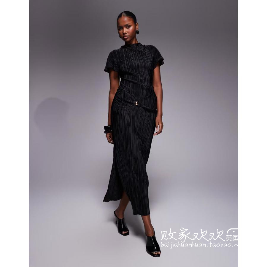 英国代购正品11.20 2025潮流导向 女装新款 深色长款百搭连衣裙