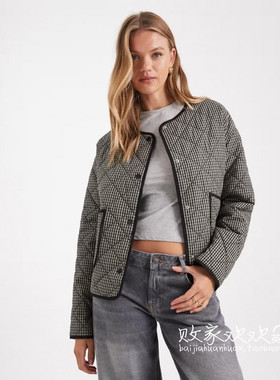 英国代购正品11.04 2025潮流导向 女装新款 冬季菱格短款百搭外套