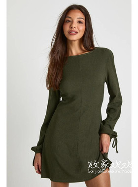 英国代购正品12.12 名品Boohoo 女装新款 设计长袖迷人百搭连衣裙