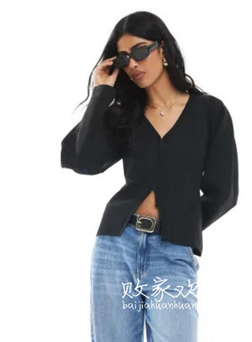 英国代购正品07.08 2025潮流导向 女装新款 休闲深色针织小衫