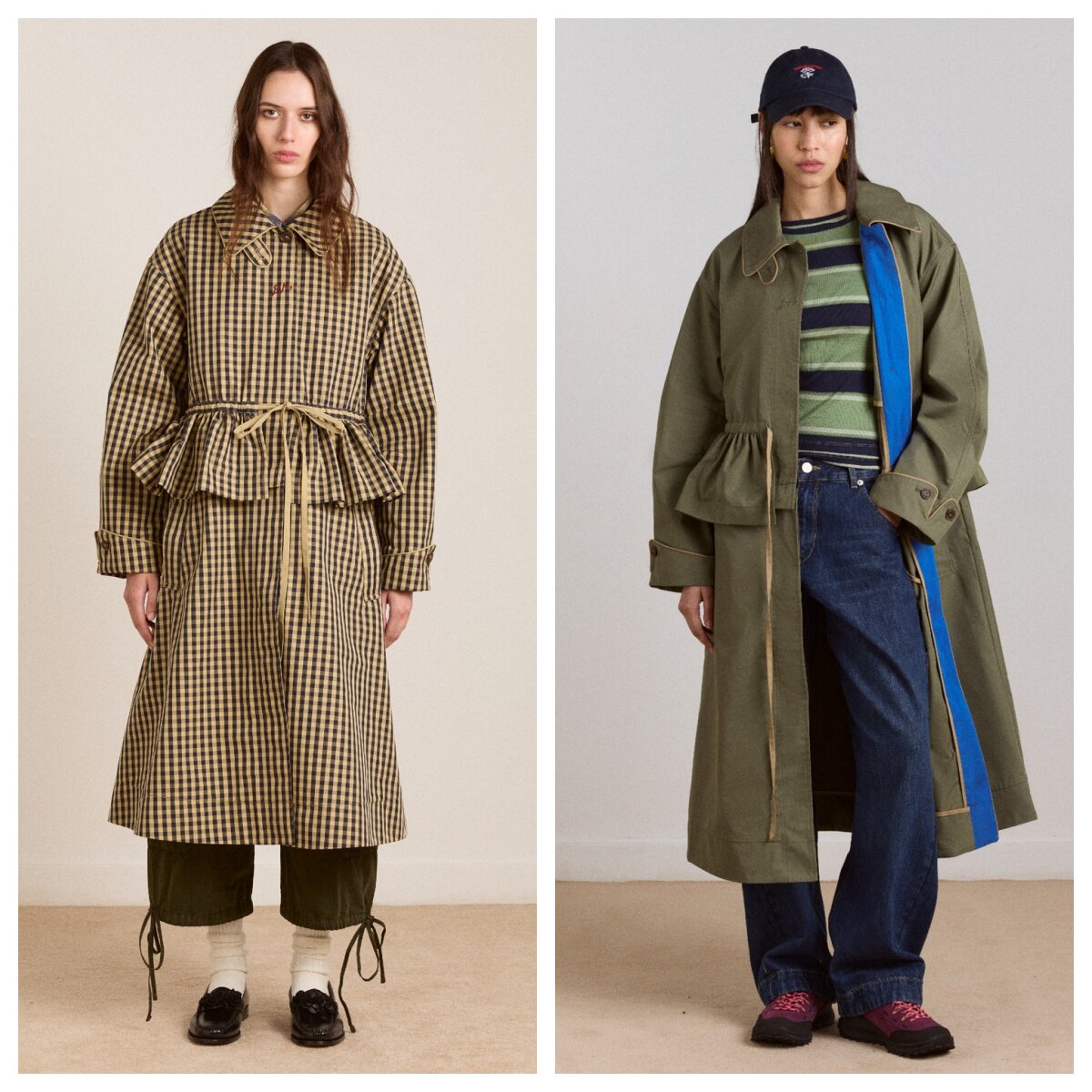 英国代购正品06.17 名品DM 女装新款 时尚荷叶边可拆卸风衣大衣