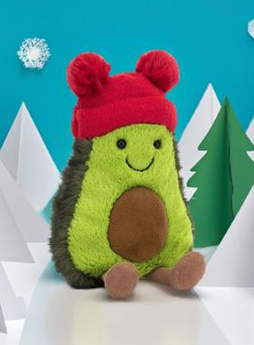 国内现货秒发！12.19 jellycat  Bobble趣味毛球帽牛油果玩偶送礼