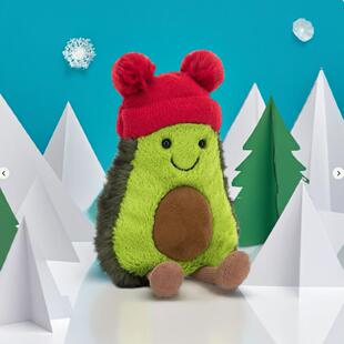 国内现货秒发！02.08 jellycat  Bobble趣味毛球帽牛油果玩偶送礼