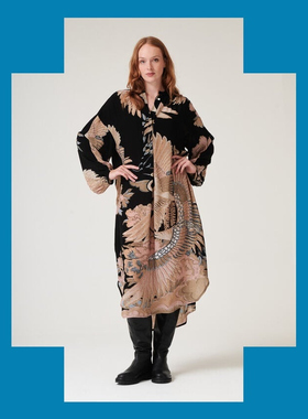 英国代购正品04.17 名品Monsoon 女装新款 时尚印花宽松连衣裙