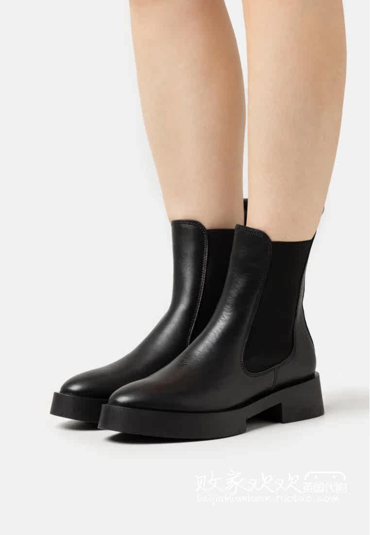 英国代购正品12.20 z 2023新款女鞋 弹力套脚圆头皮靴 英伦短靴