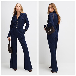 名品ER 女装 百搭连衣裤 正品 翻领牛仔长款 03.21 时尚 英国代购 新款