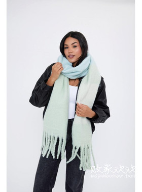 英国代购正品12.13 名品Boohoo 饰品新款 冬季流苏长款保暖围巾