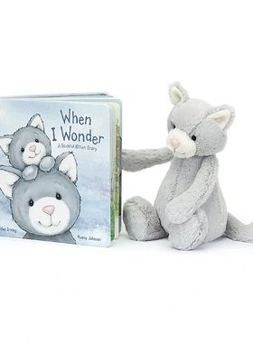 英国代购正品01.22 jellycat When I Wonder Book 猫咪 和书 套装