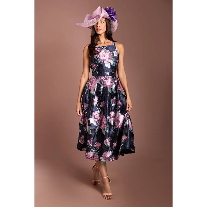 英国代购正品06.21 名品PL 女装新款 时尚印花礼服百搭连衣裙