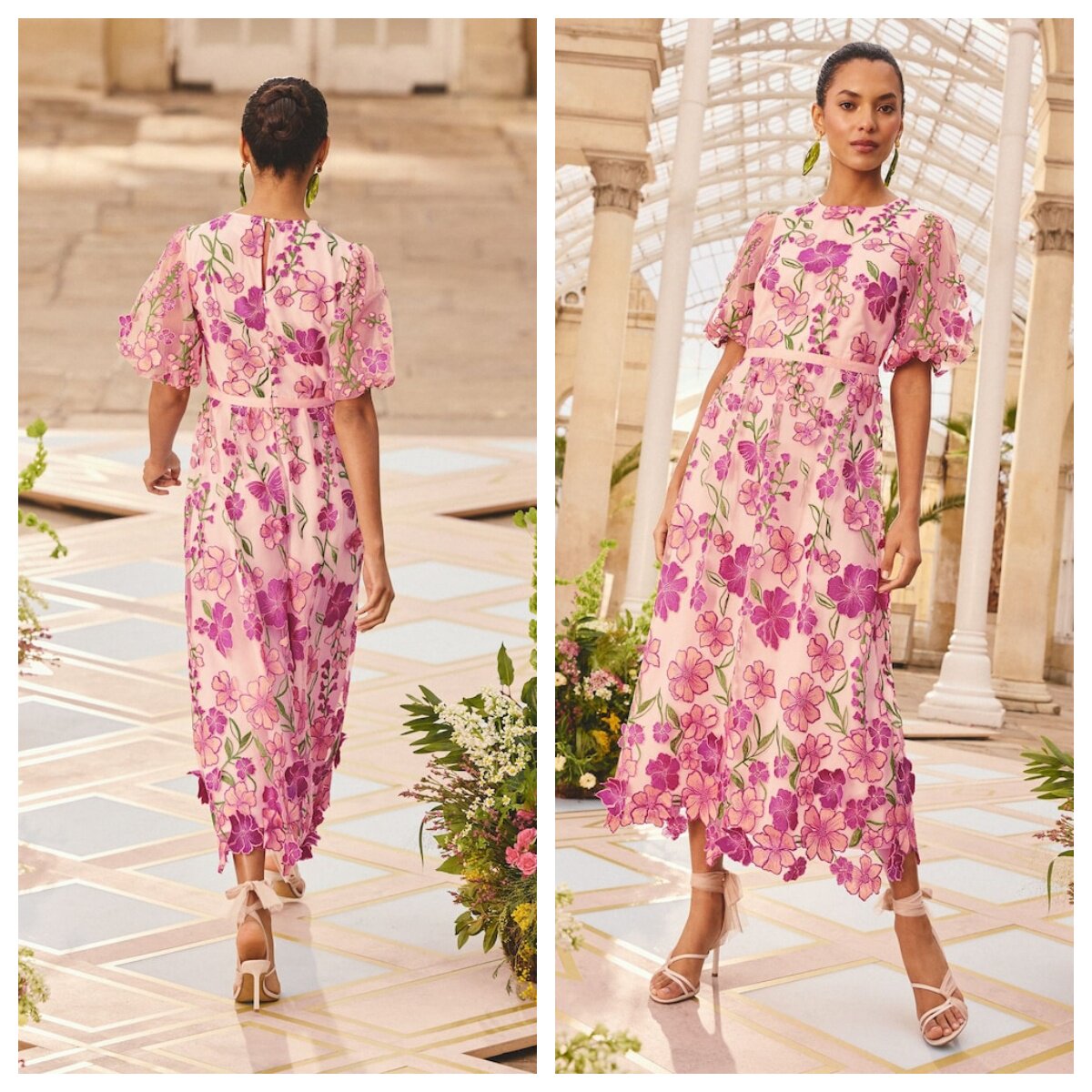 英国代购正品03.25 名品NEXT 女装新款 爱与玫瑰 x RHS贴花连衣裙