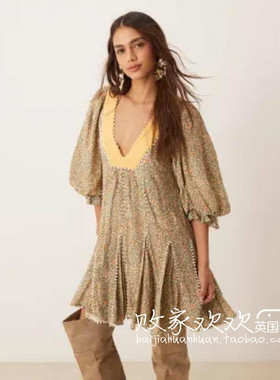 英国代购正品07.04 2025潮流导向 女装新款 甜美碎花迷人连衣裙