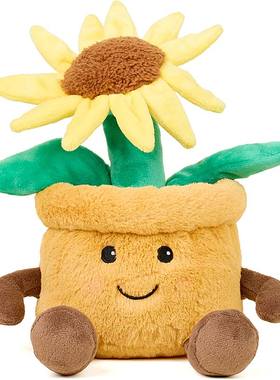 英国代购正品12.31 Warmies Yellow Flower Pot 黄色花盆 礼物