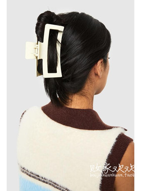 英国代购正品12.13 名品Boohoo 饰品新款 设计方块镂空百搭抓夹