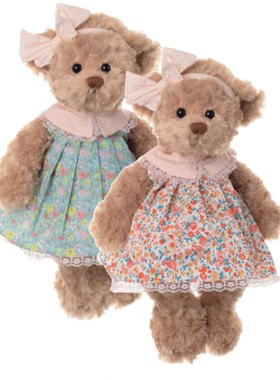 英国代购正品02.08 bukowski bears 碎花裙泰迪熊玩偶 小红书同款