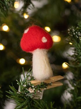 英国代购正品10.24 Gisela Graham Toadstool 蘑菇粘毛挂件