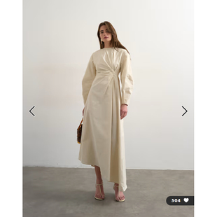 英国代购正品03.03 2026潮流导向 女装新款 TS不规则浅色连衣裙