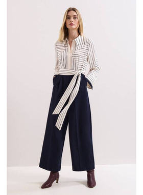英国代购正品04.26 名品KM 女装新款 时尚衬衫风系腰带长款连衣裤