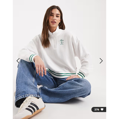 女装新款半拉链浅色长袖卫衣