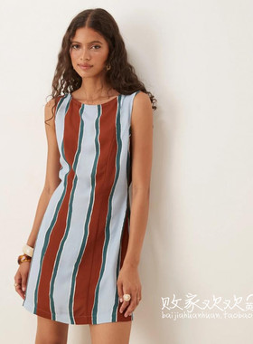 英国代购正品07.02 2025潮流导向 女装新款 时尚条纹迷人连衣裙