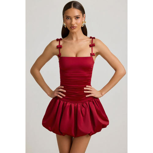 英国代购正品09.09 名品ohpolly 女装新款 蝴蝶结泡泡裙摆连衣裙
