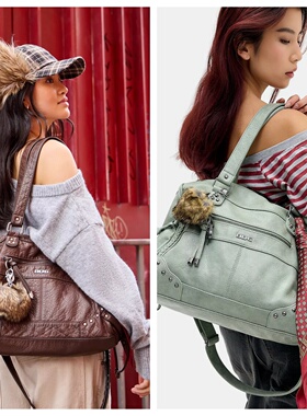 英国代购正品02.25 名品UO 女包新款 潮牌复古软皮设计手提包