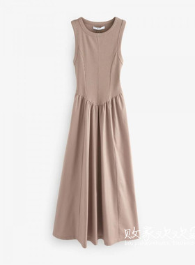 英国代购正品04.02 名品NEXT 女装新款 时尚无袖浅色长款连衣裙