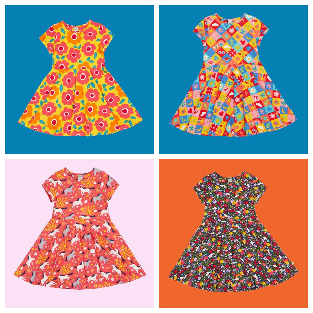 英国代购正品05.12 名品Monsoon 女童新款 印花有机棉舒适连衣裙