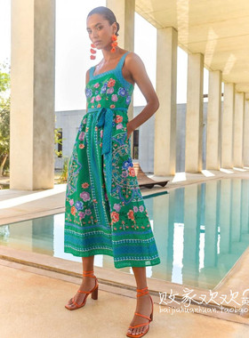 英国代购正品04.02 名品NEXT 女装新款 时尚印花长款连衣裙