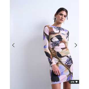 英国代购正品02.06 2026潮流导向 女装新款 时尚印花迷笛款连衣裙