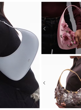 英国代购正品01.06 2026潮流导向 女包新款 设计刺绣花马鞍包