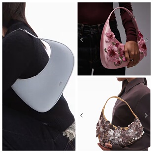 英国代购正品01.06 2026潮流导向 女包新款 设计刺绣花马鞍包