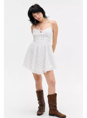 英国代购正品03.20 名品UO 女装新款  度假风吊带碎花迷人连衣裙