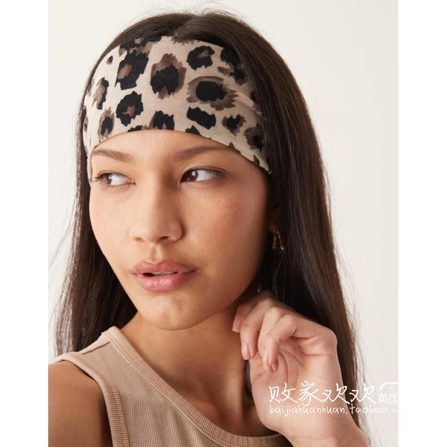 英国代购正品12.08 2025潮流导向 饰品新款 豹纹宽边设计发带