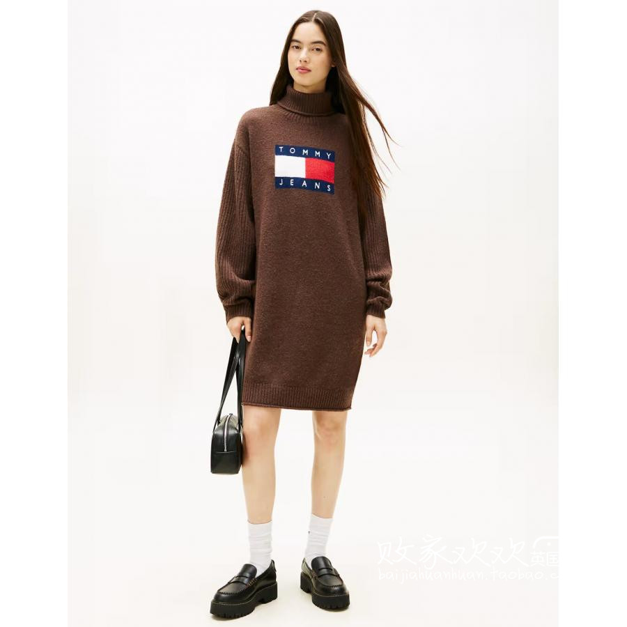 英国代购正品11.20 2025潮流导向 女装新款 标志针织中长款连衣裙