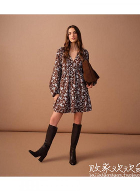 英国代购正品08.26 名品NL 女装新款 时尚碎花迷人百搭连衣裙