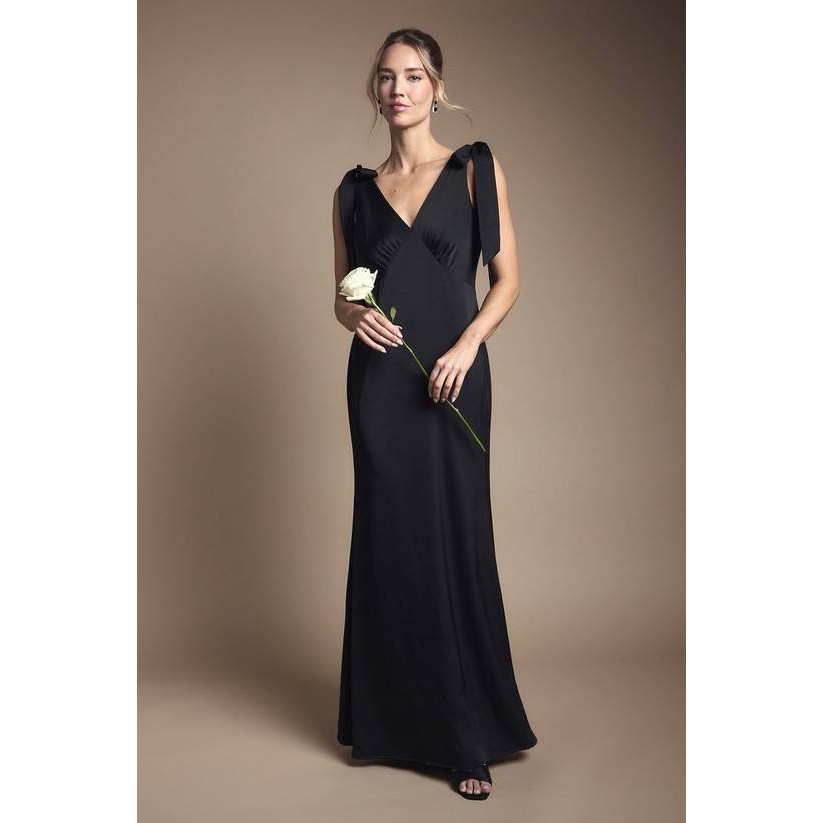 英国代购正品08.01 名品PL 女装新款 系结长款设计礼服百搭连衣裙