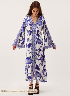 英国代购正品03.13 名品Monsoon 女装新款 春季印花长款连衣裙