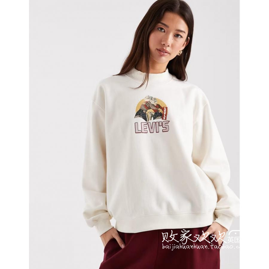 英国代购正品11.12 2025潮流导向 女装新款 标志长袖浅色长袖卫衣