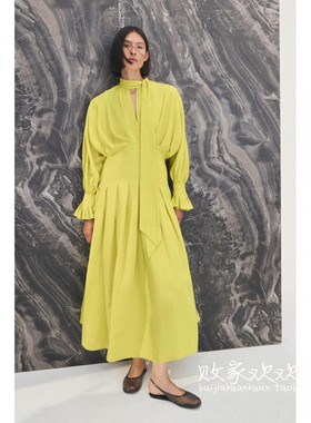 英国代购正品08.26 名品KM 女装新款 时尚设计束腰长款连衣裙