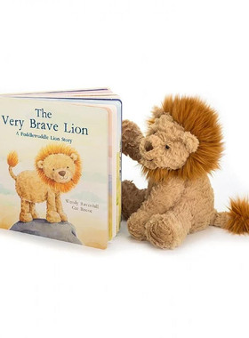 英国代购正品01.22jellycat The Very Brave Lion Book狮子书套装