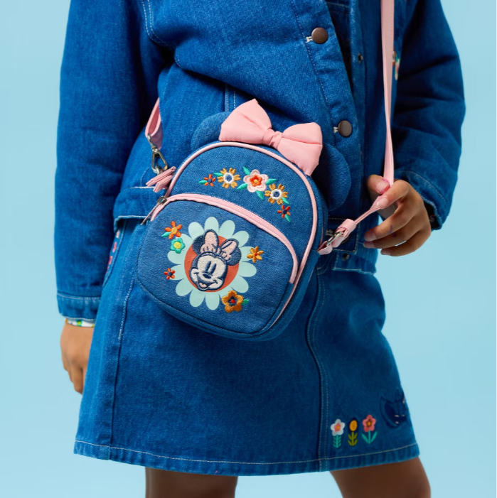 英国代购正品12.27 Disney 迪士尼 儿童牛仔刺绣米老鼠 斜挎包