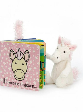英国代购正品03.04 jellycat If I Were A Unicorn独角兽和书套装
