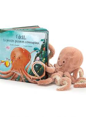英国代购正品01.22 jellycat Odell La Petite Pieuvre章鱼书套装