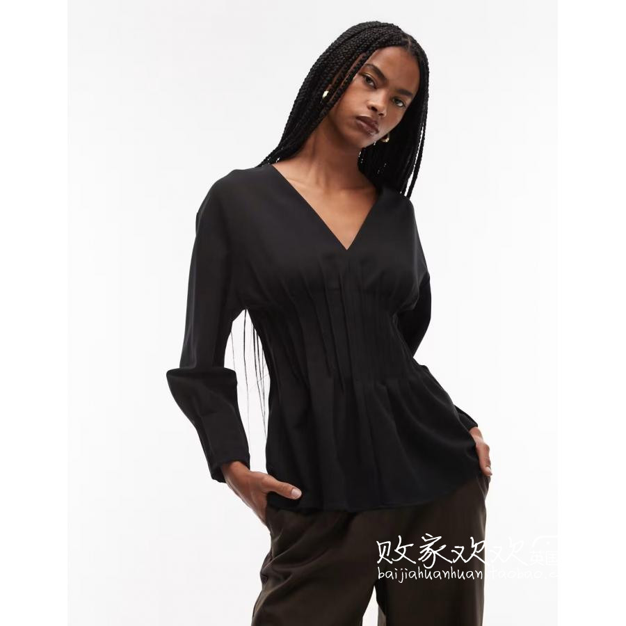 英国代购正品10.08 2025潮流导向 女装新款 深色长袖舒适百搭小衫