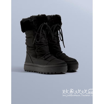 英国代购正品12.04 2025潮流导向 女鞋新款 毛绒边平底舒适短靴