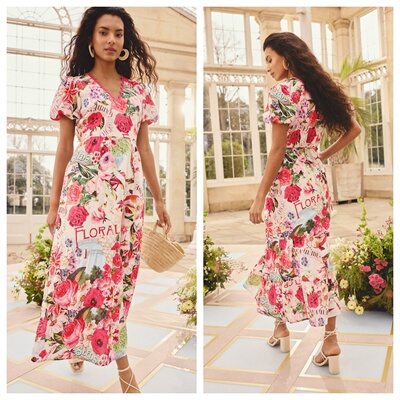 英国代购正品03.25 名品NEXT 女装新款 Love & Roses玫瑰连衣裙
