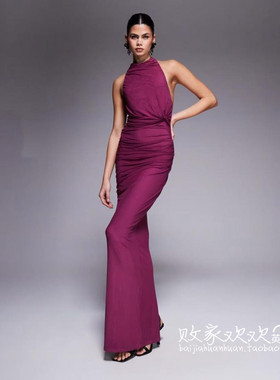 英国代购正品11.04 2025潮流导向 女装新款 设计修身长款连衣裙